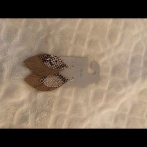 Double Layer Feather Drop Earrings